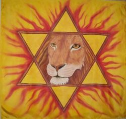 Picture of Lion of Judah with Star of David