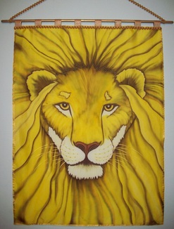 Picture of Praise banner on silk for worship