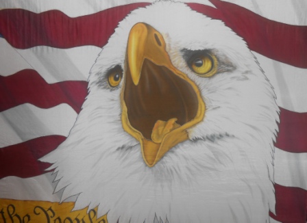 Picture  Silk praise flag with eagle