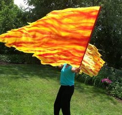 Picture of Silk Fire Flags for praise and worship