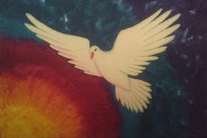 Picture White Dove flag for praise and worship