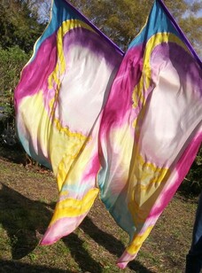 Picture Angel Wing Praise flags on silk