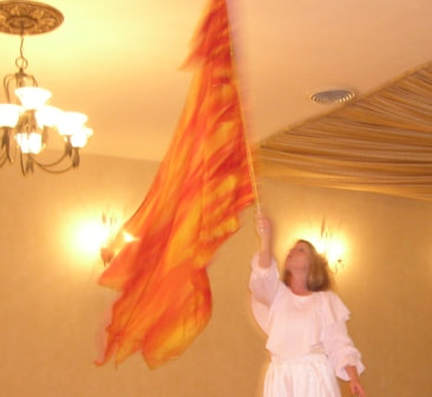 Image of Silk Fire flag for worship