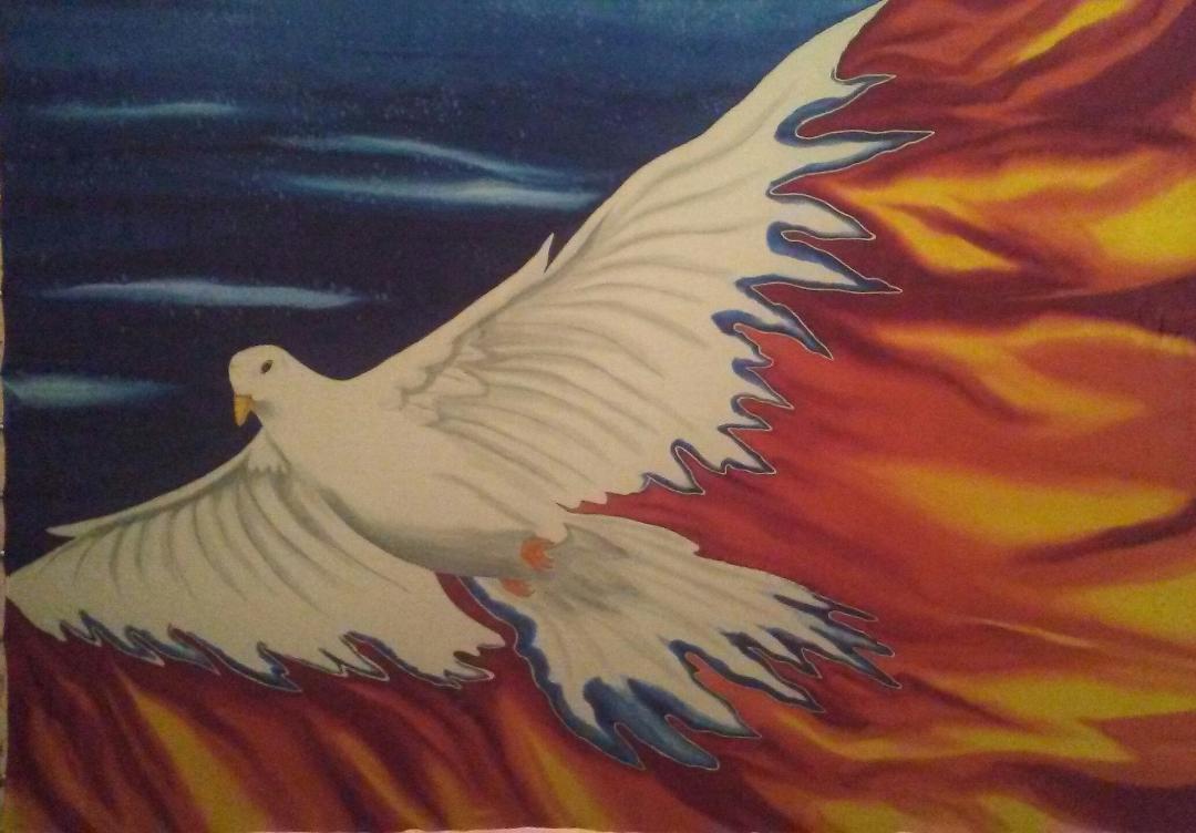 Picture of White Dove for praise and worship flag