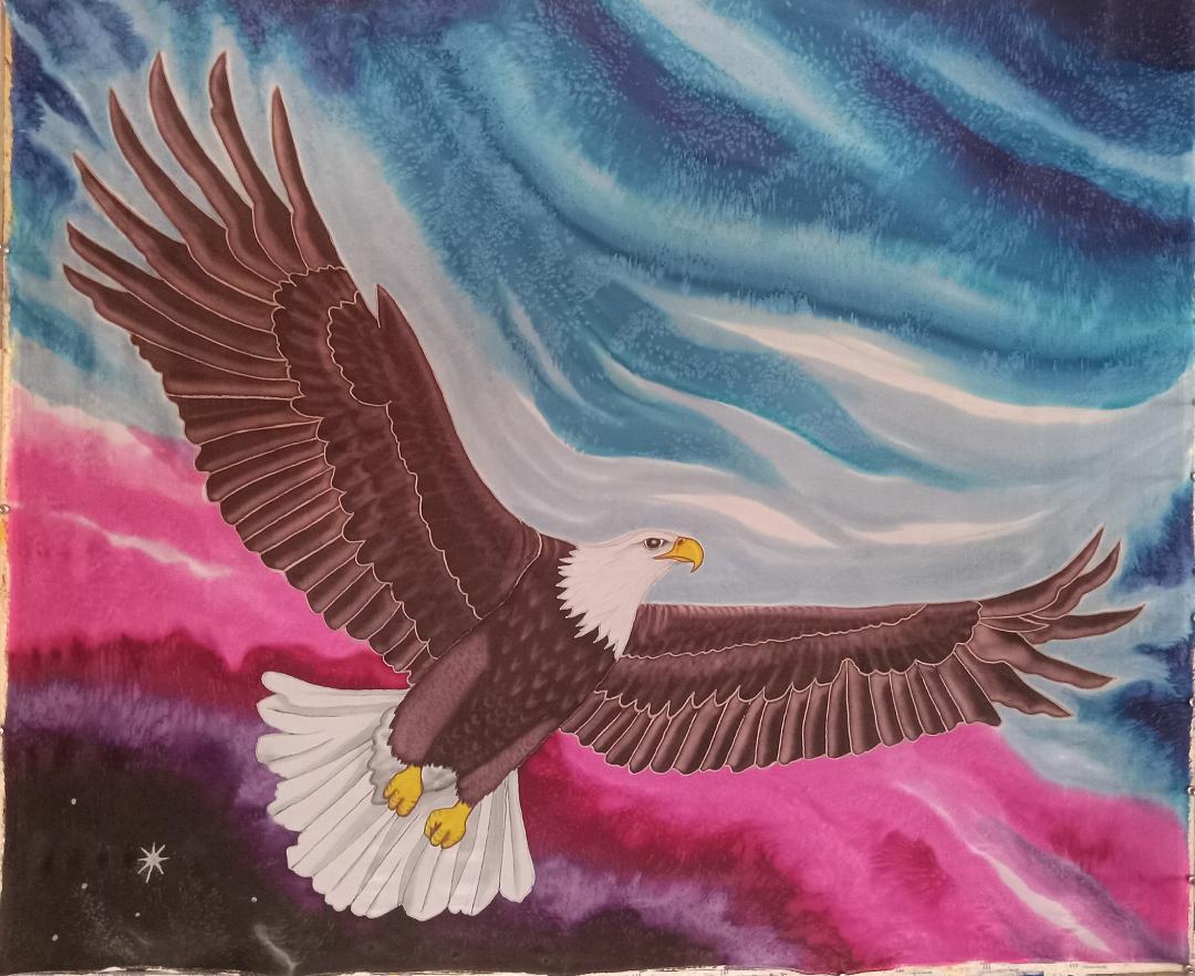 Picture Silk Eagle Flag